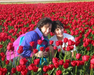 NancyandKyleinRedTulips2010