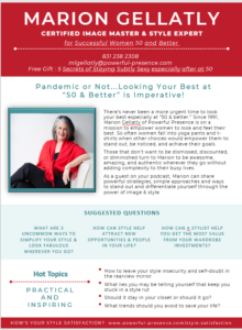 Before and After Media One Sheet Transformation for Certified Image Master and Style Expert Marion Gellatly