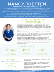 Nancy Juetten’s Media One Sheet – Updated for March 2022